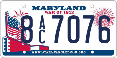 MD license plate 8AC7076