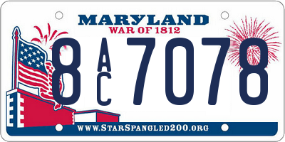 MD license plate 8AC7078