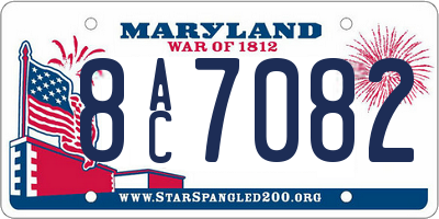 MD license plate 8AC7082