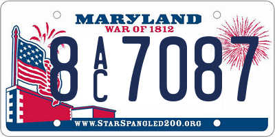 MD license plate 8AC7087