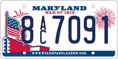 MD license plate 8AC7091