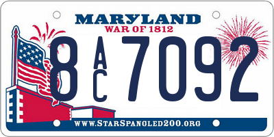 MD license plate 8AC7092