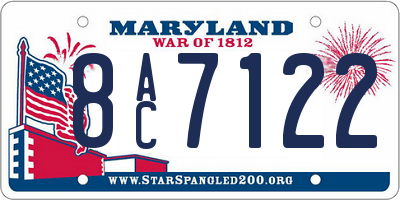 MD license plate 8AC7122