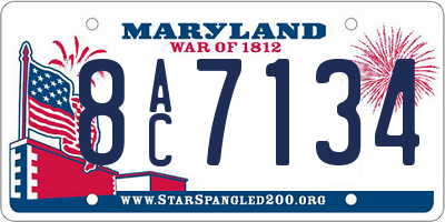 MD license plate 8AC7134