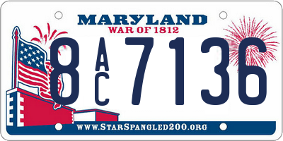 MD license plate 8AC7136