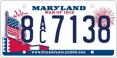 MD license plate 8AC7138