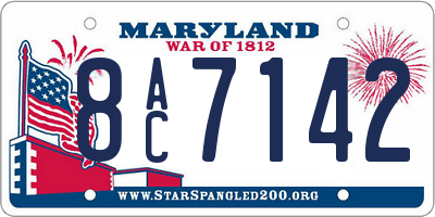 MD license plate 8AC7142