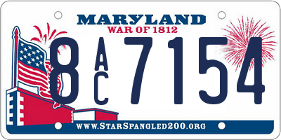 MD license plate 8AC7154