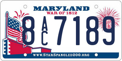 MD license plate 8AC7189