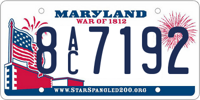 MD license plate 8AC7192