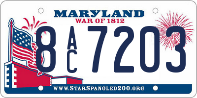 MD license plate 8AC7203