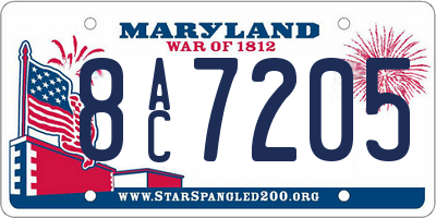 MD license plate 8AC7205