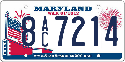 MD license plate 8AC7214