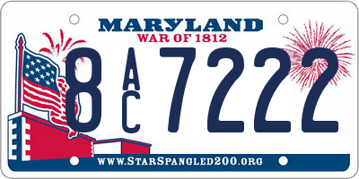 MD license plate 8AC7222