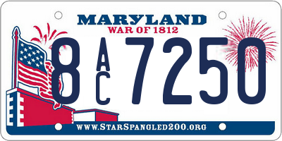 MD license plate 8AC7250