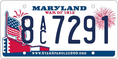 MD license plate 8AC7291