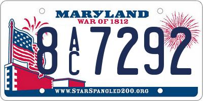 MD license plate 8AC7292