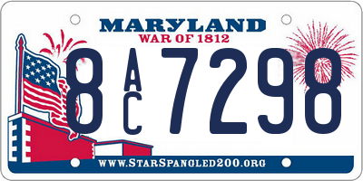 MD license plate 8AC7298