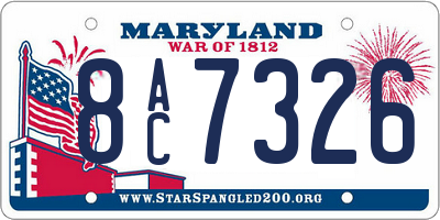 MD license plate 8AC7326