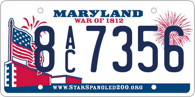 MD license plate 8AC7356