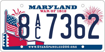MD license plate 8AC7362
