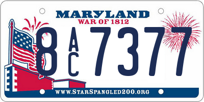MD license plate 8AC7377