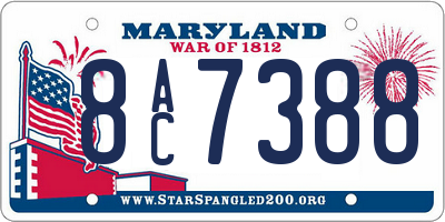 MD license plate 8AC7388