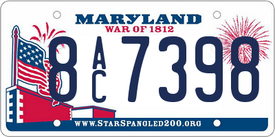 MD license plate 8AC7398