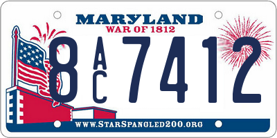 MD license plate 8AC7412
