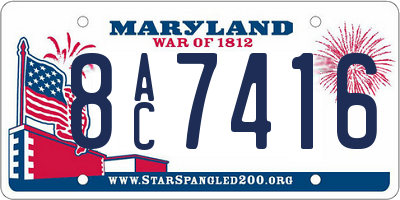 MD license plate 8AC7416