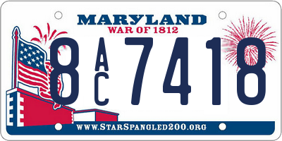 MD license plate 8AC7418