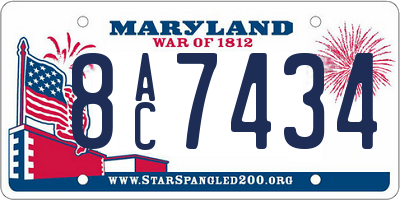 MD license plate 8AC7434
