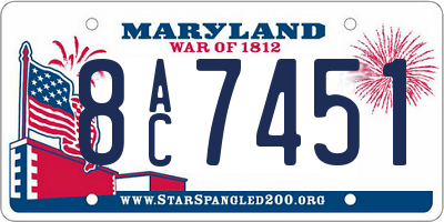 MD license plate 8AC7451