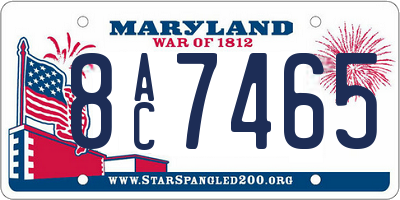 MD license plate 8AC7465