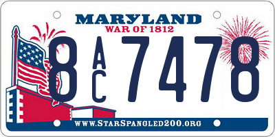 MD license plate 8AC7478