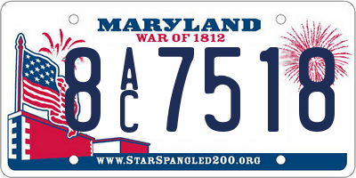 MD license plate 8AC7518