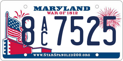 MD license plate 8AC7525