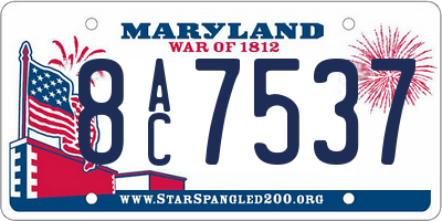 MD license plate 8AC7537