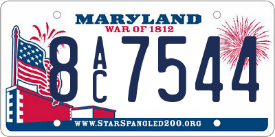 MD license plate 8AC7544