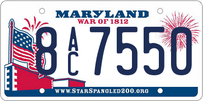 MD license plate 8AC7550