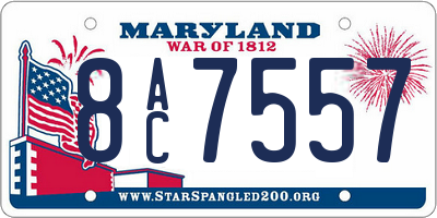 MD license plate 8AC7557