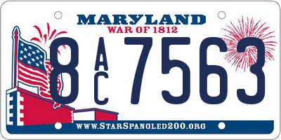 MD license plate 8AC7563