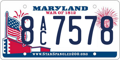 MD license plate 8AC7578