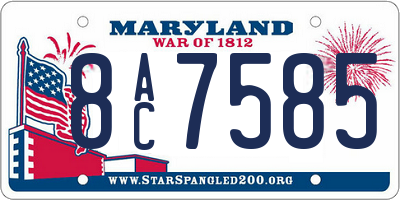 MD license plate 8AC7585