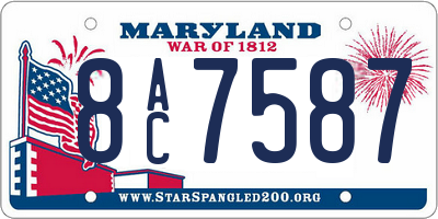 MD license plate 8AC7587