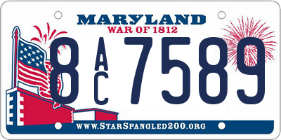 MD license plate 8AC7589