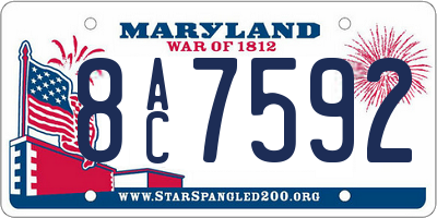 MD license plate 8AC7592