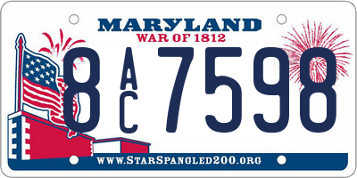 MD license plate 8AC7598