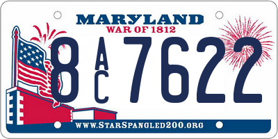 MD license plate 8AC7622