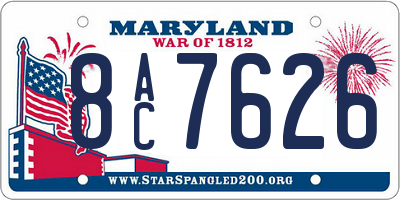 MD license plate 8AC7626